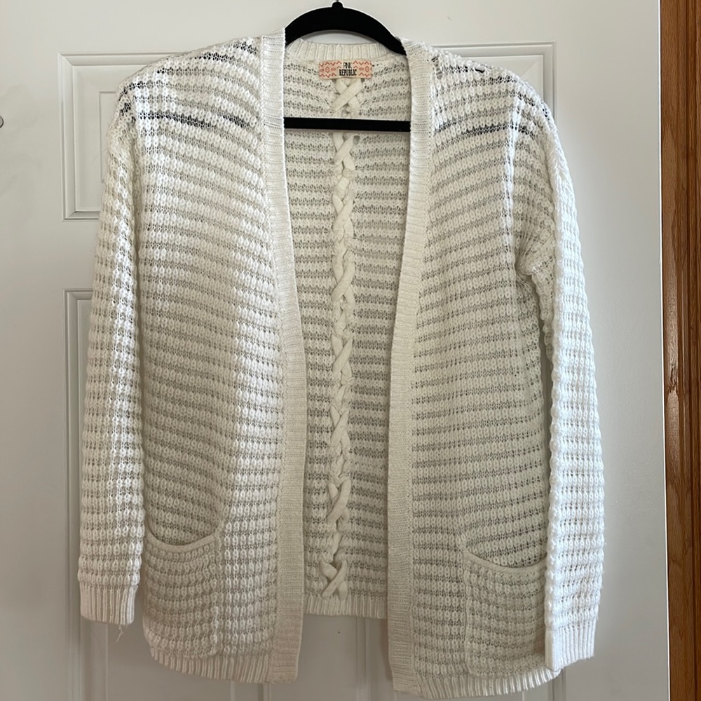 Pink Republic White Cardigan